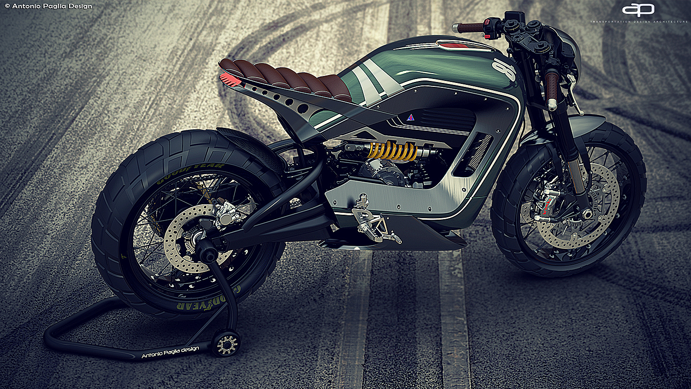Retro style，Future design，motorcycle，locomotive，conceptual design，
